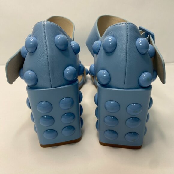 Cecilia New York Gail Block Heel Shoe - Blizzard Blue Size 9 - Picture 4 of 7